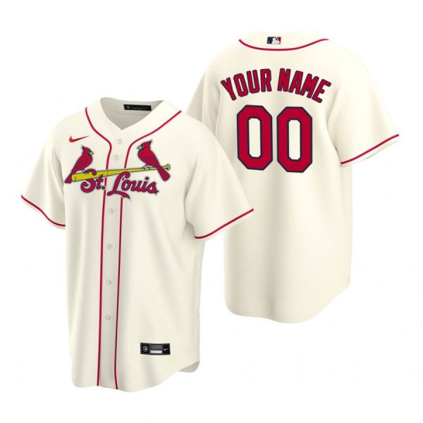 Personalized Men’s St. Louis Cardinals Cool Base Jersey Light Blue Cream