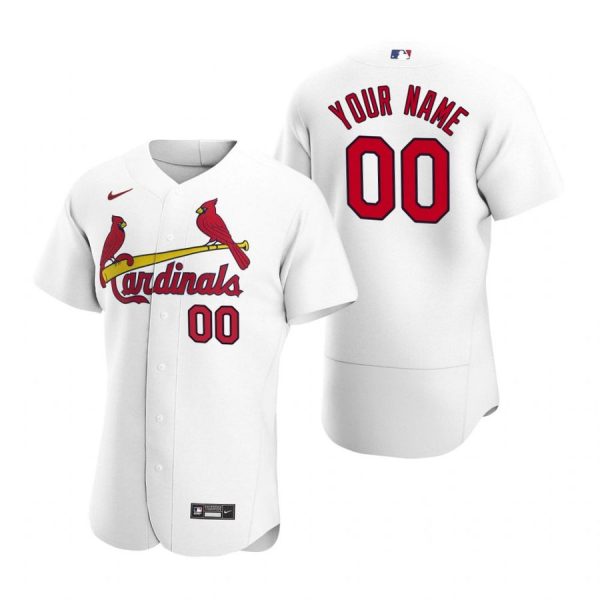 Personalized Men’s St. Louis Cardinals Flex Base Jersey White WS White