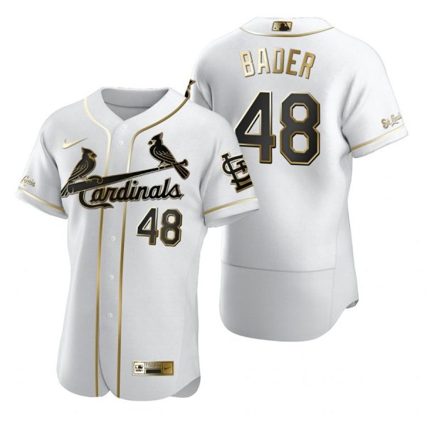 Personalized Men’s Harrison Bader St. Louis Cardinals Flex Base Jersey White Golden White Golden