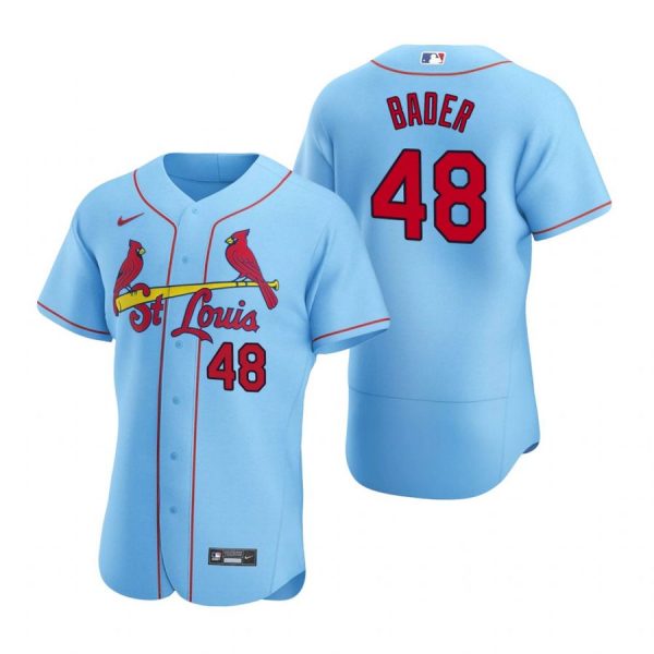 Personalized Men’s Harrison Bader St. Louis Cardinals Flex Base Jersey White Golden Light Blue