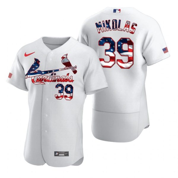 Personalized Men’s Miles Mikolas St. Louis Cardinals Flex Base Jersey Black Holographic White Stars
