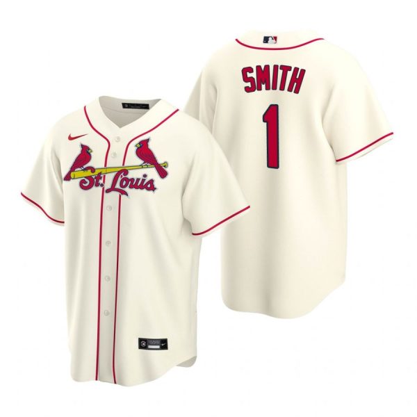 Personalized Men’s Ozzie Smith St. Louis Cardinals Cool Base Jersey White Cream
