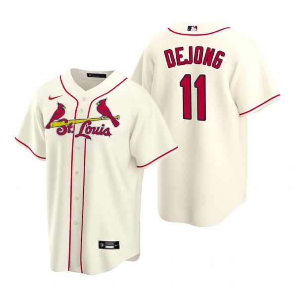Personalized Men’s Paul Dejong St. Louis Cardinals Cool Base Jersey Red Cream
