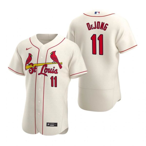 Personalized Men’s Paul Dejong St. Louis Cardinals Flex Base Jersey White WS Cream