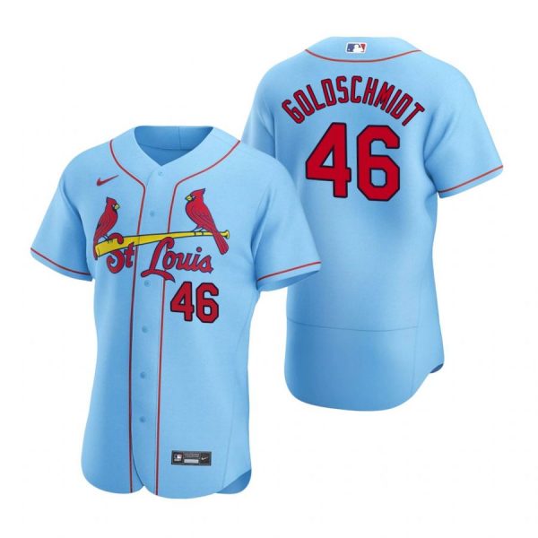 Personalized Men’s Paul Goldschmidt St. Louis Cardinals Flex Base Jersey Black Golden Light Blue