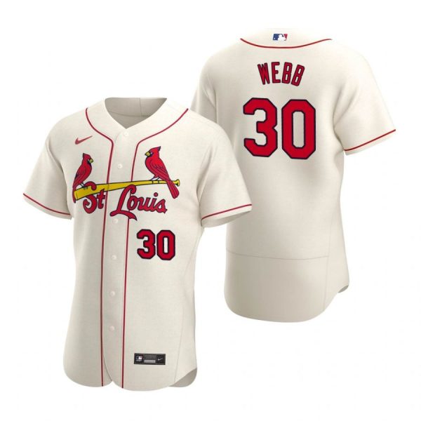 Personalized Men’s Tyler Webb St. Louis Cardinals Flex Base Jersey Cream Cream