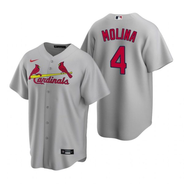 Personalized Men’s Yadier Molina St. Louis Cardinals Cool Base Jersey Gray Gray