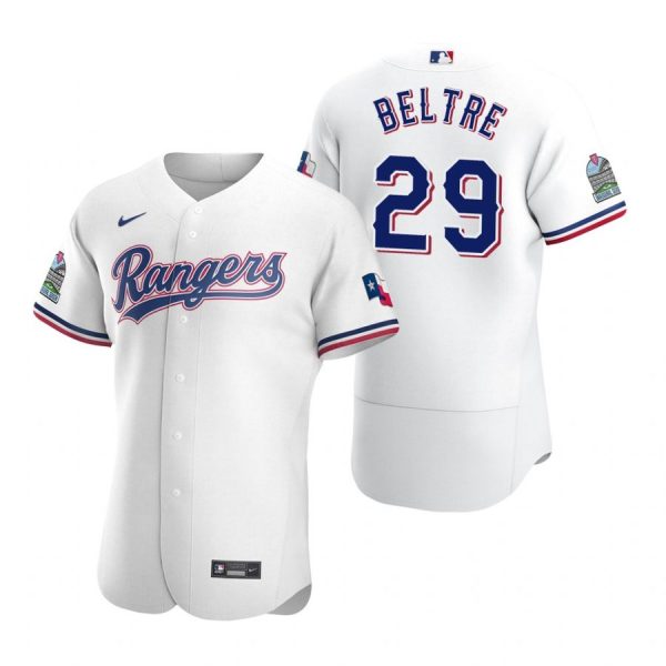 Personalized Men’s Adrian Beltre Texas Rangers Flex Base Jersey White Golden White