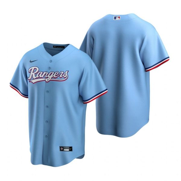 Personalized Men’s Blank Texas Rangers Cool Base Jersey Light Blue Light Blue