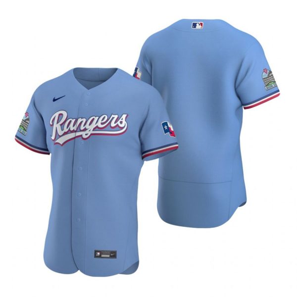 Personalized Men’s Blank Texas Rangers Flex Base Jersey Light Blue Light Blue
