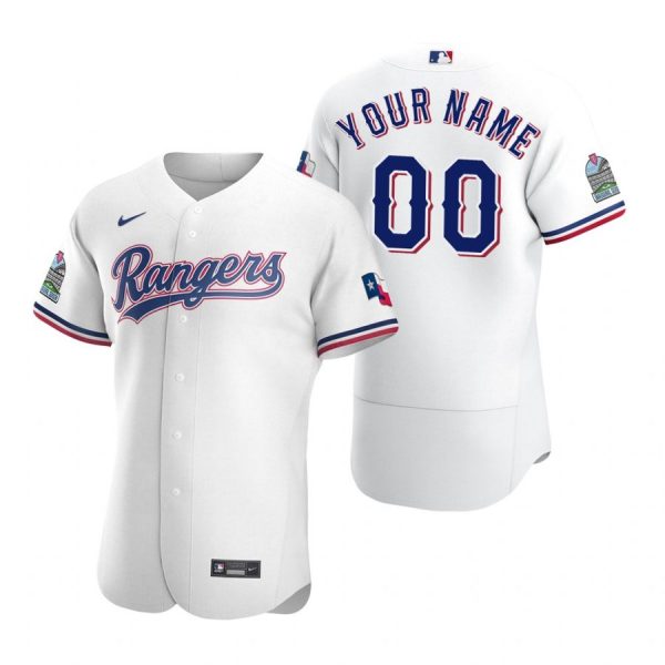 Personalized Men’s Texas Rangers Flex Base Jersey Black Holographic White