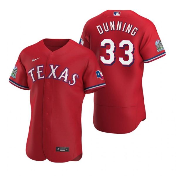 Personalized Men’s Dane Dunning Texas Rangers Flex Base Jersey White Scarlet