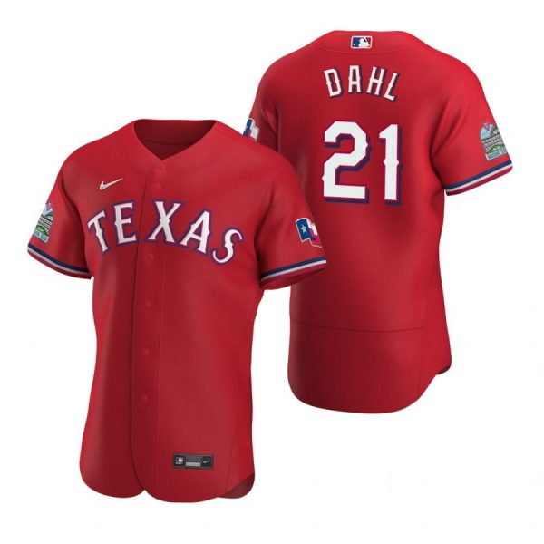 Personalized Men’s David Dahl Texas Rangers Flex Base Jersey Scarlet Scarlet
