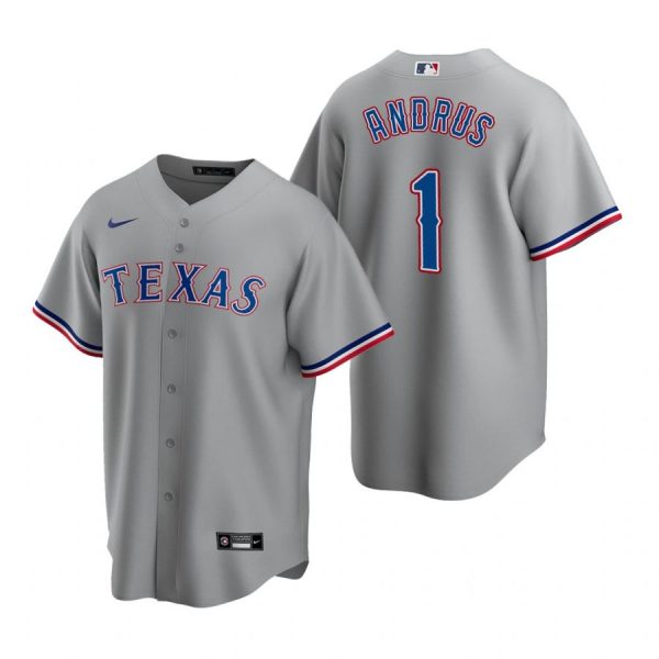 Personalized Men’s Elvis Andrus Texas Rangers Cool Base Jersey Gray Gray