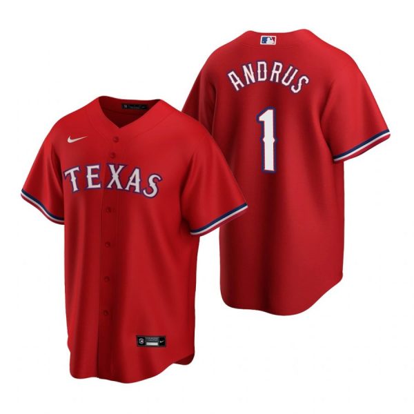 Personalized Men’s Elvis Andrus Texas Rangers Cool Base Jersey Gray Red