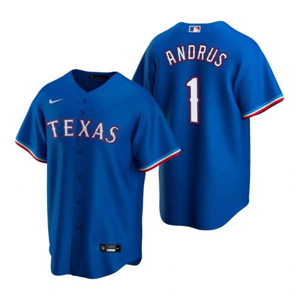 Personalized Men’s Elvis Andrus Texas Rangers Cool Base Jersey Gray Royal