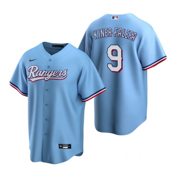 Personalized Men’s Isiah Kiner Falefa Texas Rangers Cool Base Jersey White Light Blue