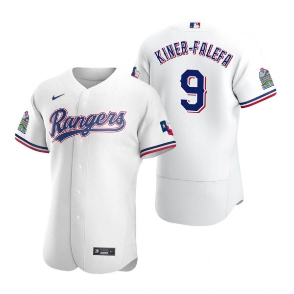 Personalized Men’s Isiah Kiner Falefa Texas Rangers Flex Base Jersey Light Blue White