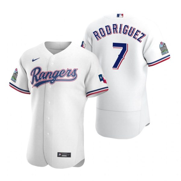 Personalized Men’s Ivan Rodriguez Texas Rangers Flex Base Jersey White Golden White