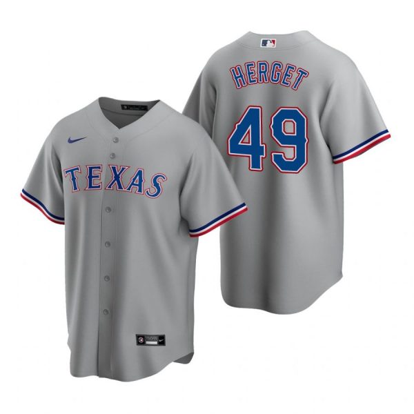 Personalized Men’s Jimmy Herget Texas Rangers Cool Base Jersey White Gray