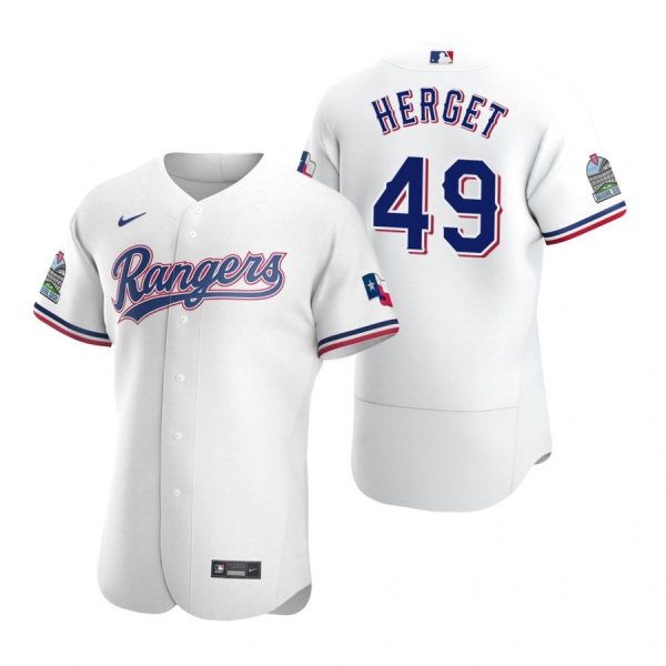Personalized Men’s Jimmy Herget Texas Rangers Flex Base Jersey Scarlet White