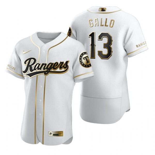 Personalized Men’s Joey Gallo Texas Rangers Flex Base Jersey Black Holographic White Golden