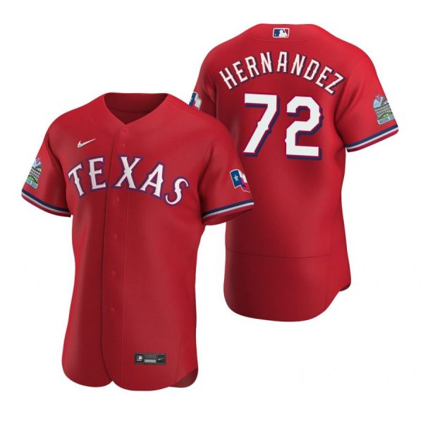 Personalized Men’s Jonathan Hernandez Texas Rangers Flex Base Jersey Scarlet Scarlet