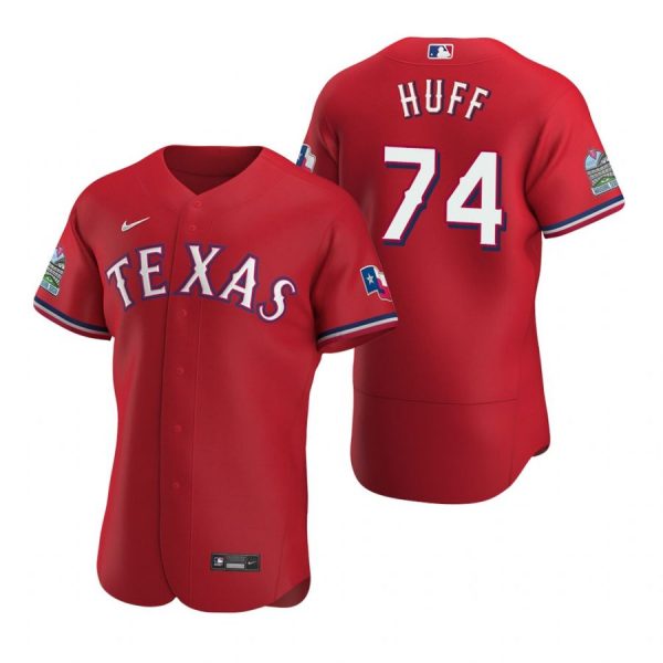 Personalized Men’s Sam Huff Texas Rangers Flex Base Jersey Scarlet Scarlet