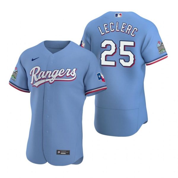Personalized Men’s Jose Leclerc Texas Rangers Flex Base Jersey Light Blue Light Blue