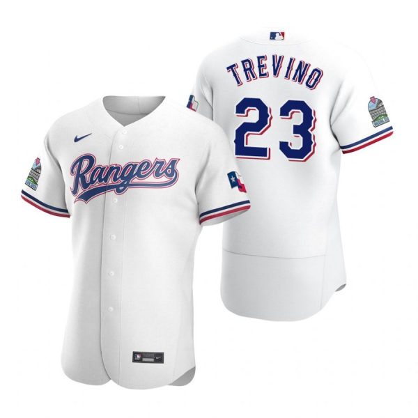 Personalized Men’s Jose Trevino Texas Rangers Flex Base Jersey White White