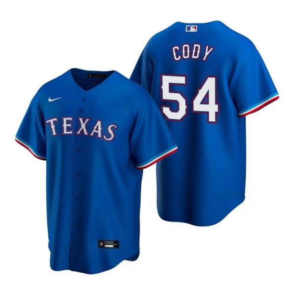 Personalized Men’s Kyle Cody Texas Rangers Cool Base Jersey Light Blue Royal