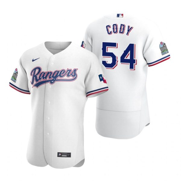 Personalized Men’s Kyle Cody Texas Rangers Flex Base Jersey Black Holographic White