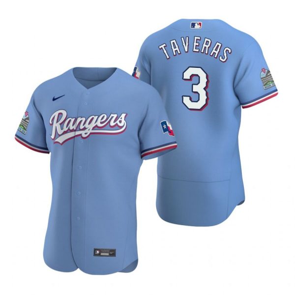 Personalized Men’s Leody Taveras Texas Rangers Flex Base Jersey White Light Blue