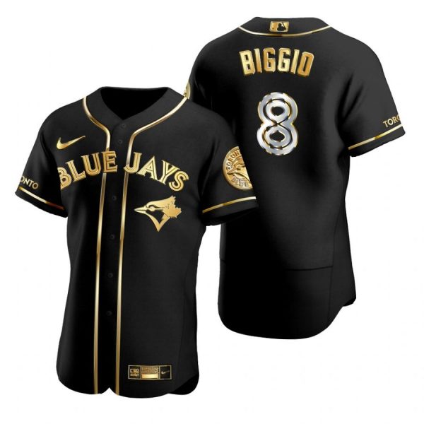 Personalized Men’s Cavan Biggio Toronto Blue Jays Flex Base Jersey Gray Black Golden