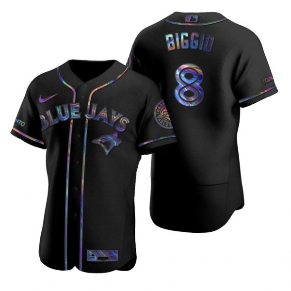 Personalized Men’s Cavan Biggio Toronto Blue Jays Flex Base Jersey Gray Black Holographic