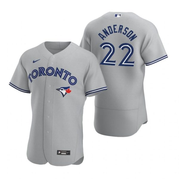 Personalized Men’s Chase Anderson Toronto Blue Jays Flex Base Jersey Gray Gray