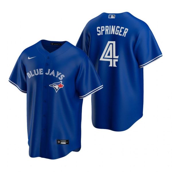 Personalized Men’s George Springer Toronto Blue Jays Cool Base Jersey White Royal