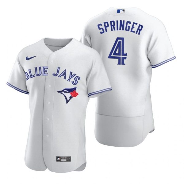 Personalized Men’s George Springer Toronto Blue Jays Flex Base Jersey White White