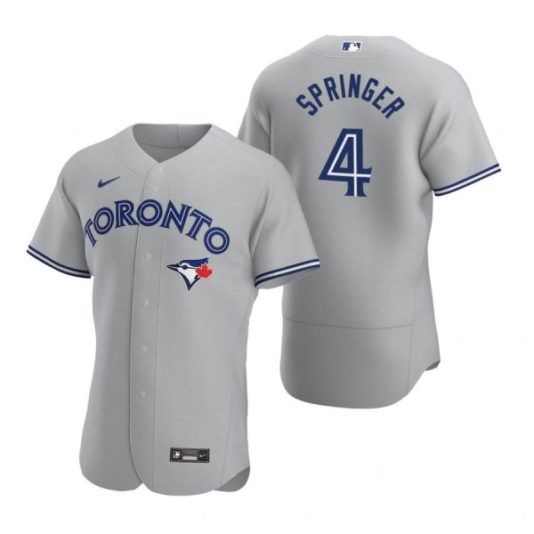 Personalized Men’s George Springer Toronto Blue Jays Flex Base Jersey White Gray