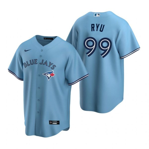 Personalized Men’s Hyun Jin Ryu Toronto Blue Jays Cool Base Jersey Royal Powder Blue