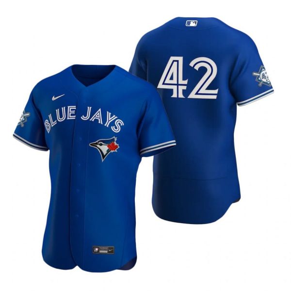 Personalized Men’s Jackie Robinson Toronto Blue Jays Flex Base Jersey White Awards Royal