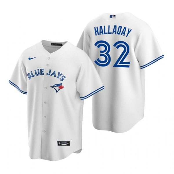 Personalized Men’s Roy Halladay Toronto Blue Jays Cool Base Jersey Powder Blue White