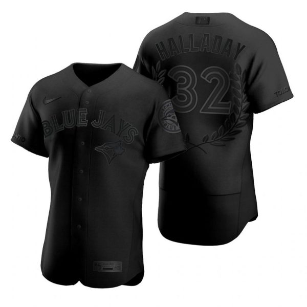 Personalized Men’s Roy Halladay Toronto Blue Jays Flex Base Jersey Black Awards Black Award