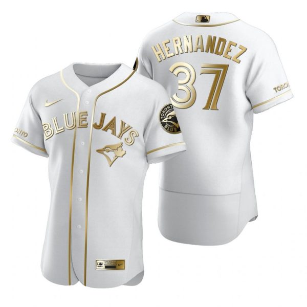 Personalized Men’s Teoscar Hernandez Toronto Blue Jays Flex Base Jersey White Golden White Golden