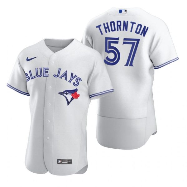 Personalized Men’s Trent Thornton Toronto Blue Jays Flex Base Jersey Black Holographic White