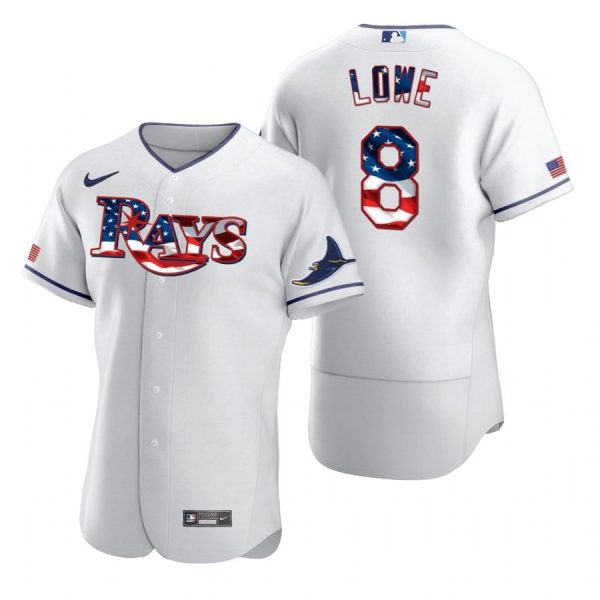 Personalized Men’s Brandon Lowe Tampa Bay Rays Flex Base Jersey White Stars White Stars