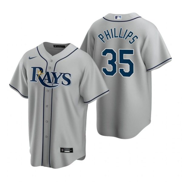 Personalized Men’s Brett Phillips Tampa Bay Rays Cool Base Jersey White Gray