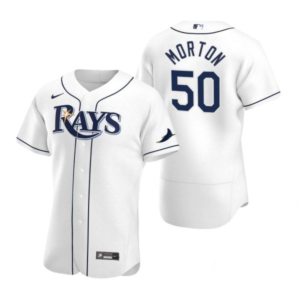 Personalized Men’s Charlie Morton Tampa Bay Rays Flex Base Jersey Light Blue White