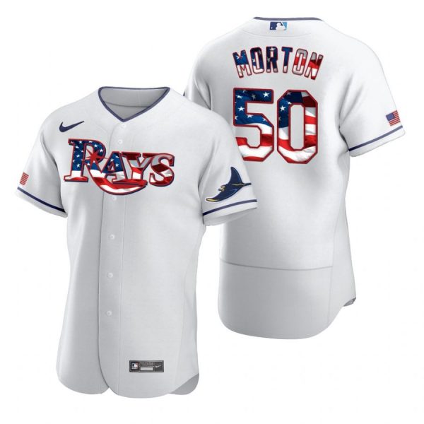 Personalized Men’s Charlie Morton Tampa Bay Rays Flex Base Jersey Light Blue White Stars
