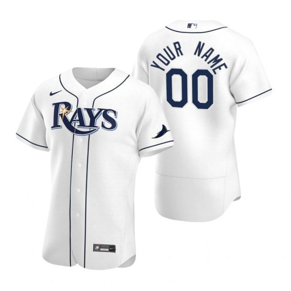 Personalized Men’s Tampa Bay Rays Flex Base Jersey Navy White